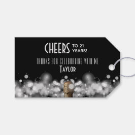 Etiquetas Para Regalos Champagne en la fiesta negra