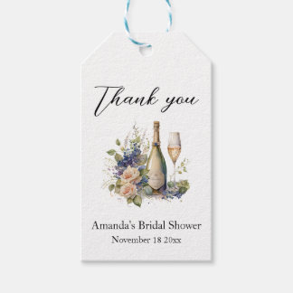 Etiquetas Para Regalos Champagne Floral Bridal Shower Favor