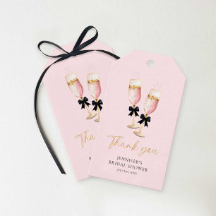 Etiquetas Para Regalos Champán rosa ducha de novias Gracias