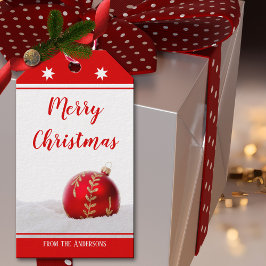 Etiquetas Para Regalos Cheerful Red White Merry Christmas Gift Tag