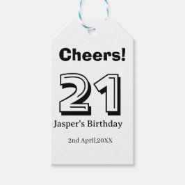 Etiquetas Para Regalos Cheers 21 birthday bold letter name boy man gifts 