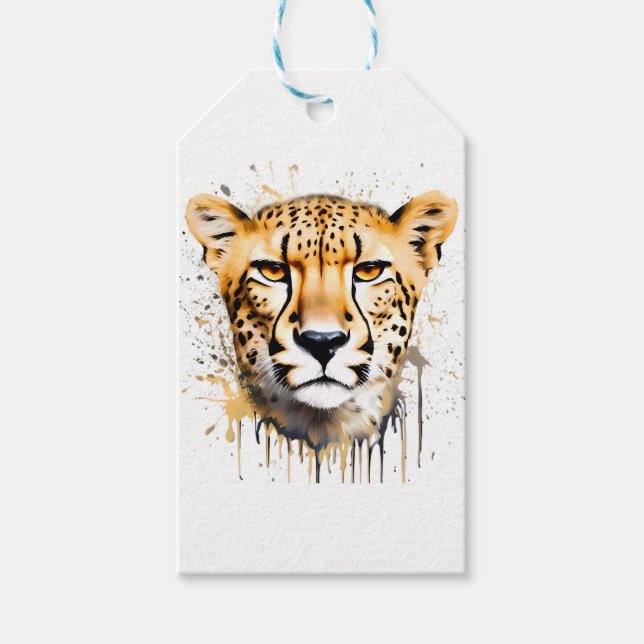 Etiquetas Para Regalos Cheetah Portrait (Anverso)