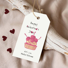 Etiquetas Para Regalos Cherry Cupcake Valentine – Hand-Drawn Dessert