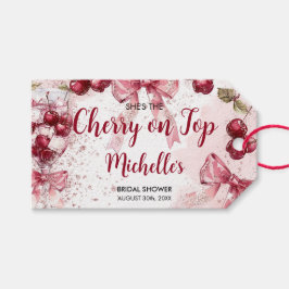 Etiquetas Para Regalos Cherry en la cima de la ducha de novia en verano d