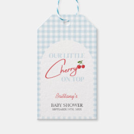 Etiquetas Para Regalos Cherry en Top Tartan Plaid Baby Shower