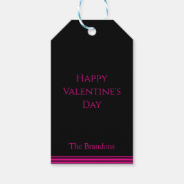 Etiquetas Para Regalos Chic Black and Pink Valentine's Day Gift Tag 