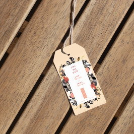 Etiquetas Para Regalos Chic Blush & Black Floral Wedding Save the Date