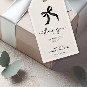 Etiquetas Para Regalos Chic Ella está atando el nudo Tazón de ducha nupci
