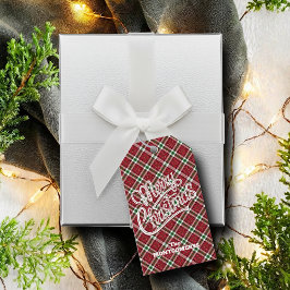 Etiquetas Para Regalos Chic Sparkly Plaid Christmas 