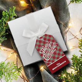 Etiquetas Para Regalos Chic Sparkly Plaid Merry Christmas