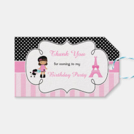 Etiquetas Para Regalos Chica afroamericano de la Torre Eiffel de París