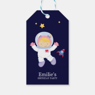 Etiquetas Para Regalos Chica astronauta niños Fiesta de cumpleaños