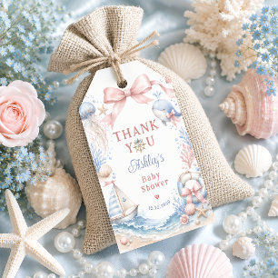 Etiquetas Para Regalos Chica Bajo el Mar Agradecimiento para Baby Shower