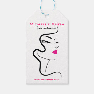 Etiquetas Para Regalos Chica con pelo ondulado Icono de marca de peinado