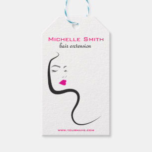Etiquetas Para Regalos Chica con pelo ondulado Icono de marca de peinado