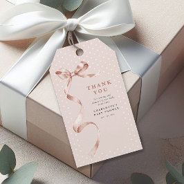 Etiquetas Para Regalos Chica Cute Neutral de lazo de cinta Baby Shower