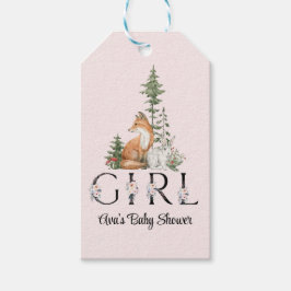 Etiquetas Para Regalos Chica de animales Woodland Baby Shower