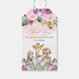 Etiquetas Para Regalos Chica de Baby Shower del Boho Tropical Jungle Safa