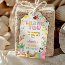 Etiquetas Para Regalos Chica de la Fiesta de Baby Shower de Verano en la