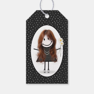 Etiquetas Para Regalos Chica de la figura del palo de cumpleaños con mare