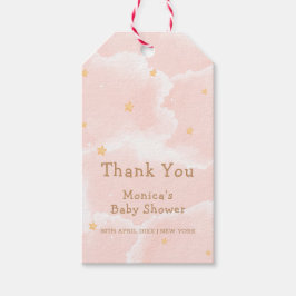 Etiquetas Para Regalos Chica de Nueve Estrellas de la Nube Elegante Rosa 