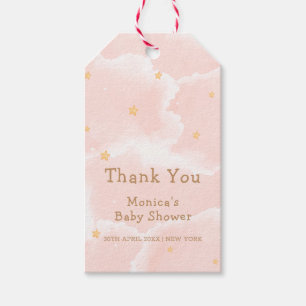 Etiquetas Para Regalos Chica de Nueve Estrellas de la Nube Elegante Rosa 