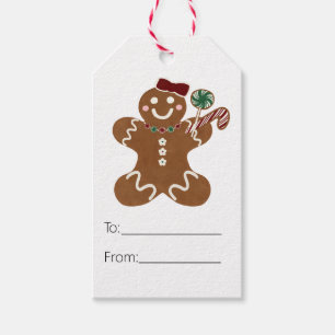 Etiquetas Para Regalos Chica de pan de jengibre dulce Ilustracion acuarel
