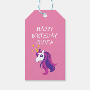 Etiquetas Para Regalos Chica de personalizado de caballo de raza rosa uni