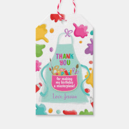 Etiquetas Para Regalos Chica de pintura de cumpleaños de Art Party Favor 