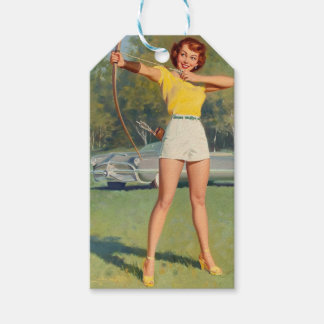 Etiquetas Para Regalos Chica de pinza de Medcalf Archer retro vintage