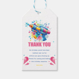 Etiquetas Para Regalos Chica de pistola de agua Personalizado de cumpleañ