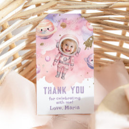 Etiquetas Para Regalos Chica del espacio ultraterrestre. Foto de astronau