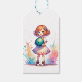 Etiquetas Para Regalos Chica del Fiesta Bowling Anime Cumpleaños