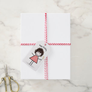 Etiquetas Para Regalos Chica en Gingham