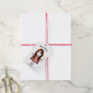 Etiquetas Para Regalos Chica en Gingham