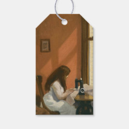 Etiquetas Para Regalos Chica en una máquina de coser (por Edward Hopper)