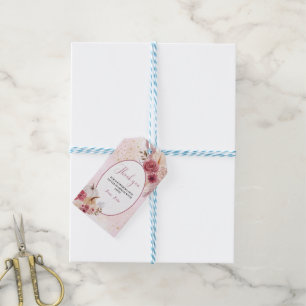 Etiquetas Para Regalos Chica floral de calabaza rosa de otoño  Ducha de b