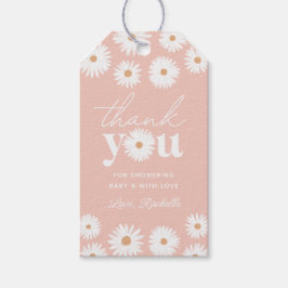 Etiquetas Para Regalos Chica Floral Pink Boho Daisy Baby Shower