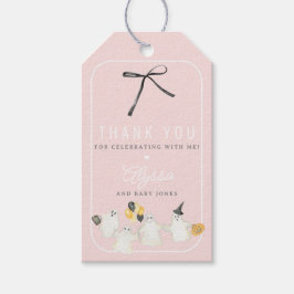 Etiquetas Para Regalos Chica Halloween Fantasma y Black Bow Baby Shower