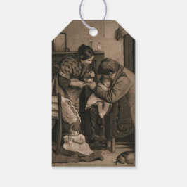 Etiquetas Para Regalos Chica joven enferma con la ayuda de su padre y su