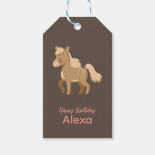 Etiquetas Para Regalos Chica Monogramado Personalizado del Caballo Pony