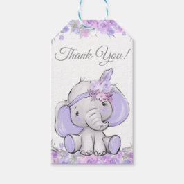 Etiquetas Para Regalos Chica Purple Boho Elephant Baby Shower