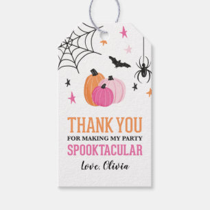 Etiquetas Para Regalos Chica Spooktacular de Halloween Cumpleaños Calabaz