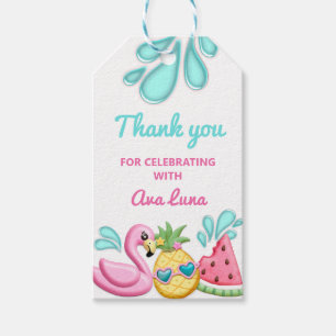 Etiquetas Para Regalos Chica Summer Beach Favor de cumpleaños