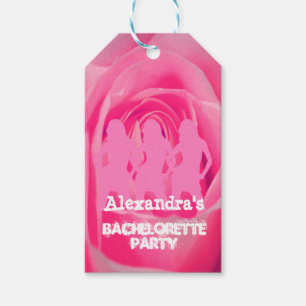 Etiquetas Para Regalos Chicas de fiesta rosa divertido con soltera person