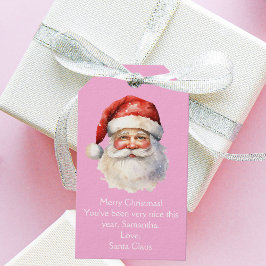 Etiquetas Para Regalos Chicas Personalizados de Santa Claus Navidades Fie