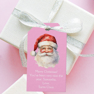 Etiquetas Para Regalos Chicas Personalizados de Santa Claus Navidades Fie