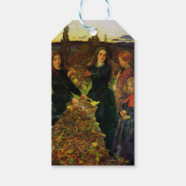 Etiquetas Para Regalos Chicas recogen hojas de otoño para una hoguera