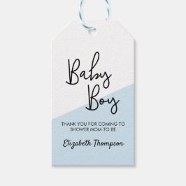 Etiquetas Para Regalos Chico Bebé Azul Personalizado Moderno Diagonal Bab