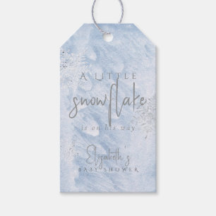 Etiquetas Para Regalos Chico de Baby Shower Copito de Nieve Congelado Azu